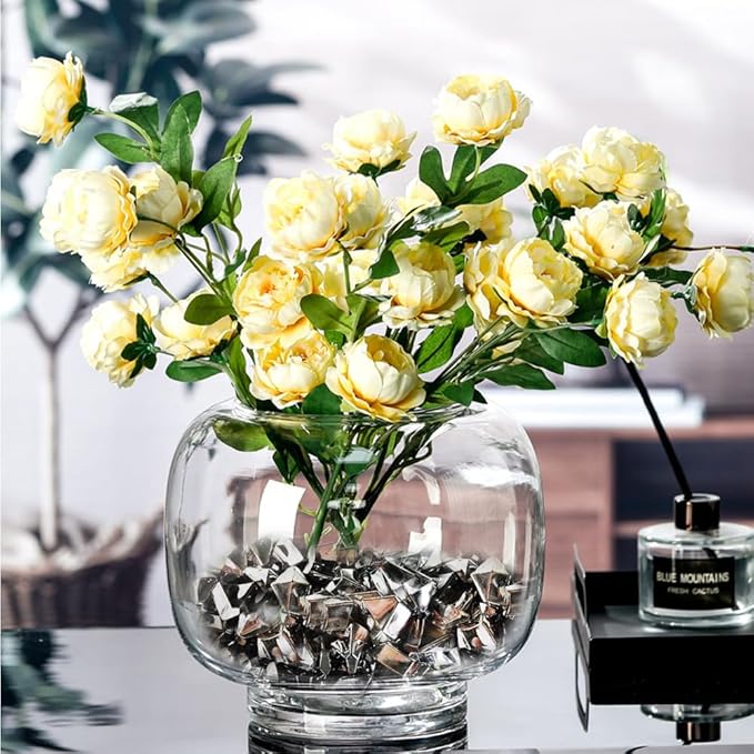 HappyFiller Silver Fake Ice Rocks Cubes Acrylic Gems Treasure Gemstones for Vase Fillers,Wedding Table Scatters,Crafts,Christmas Home Decorations,13 OZ