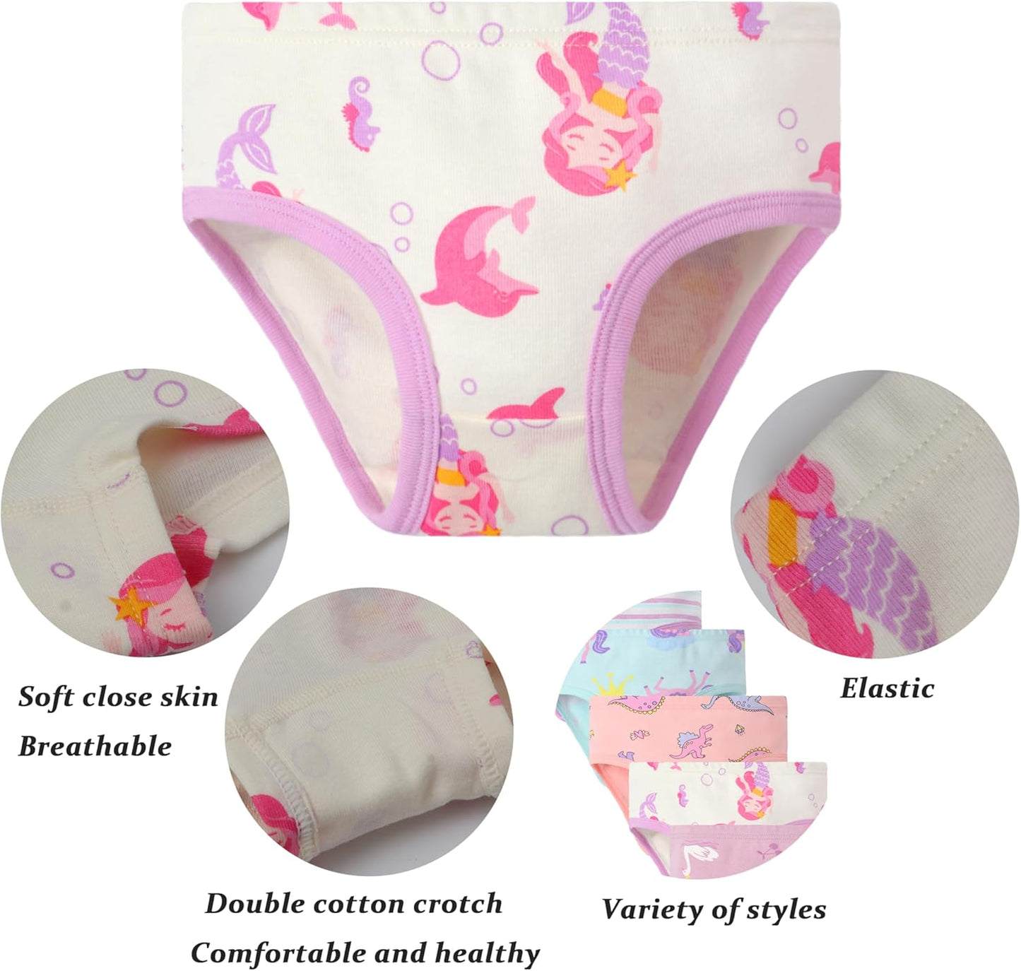 Boboking Soft Cotton Underwear Toddler Girls'Briefs Soft Undies