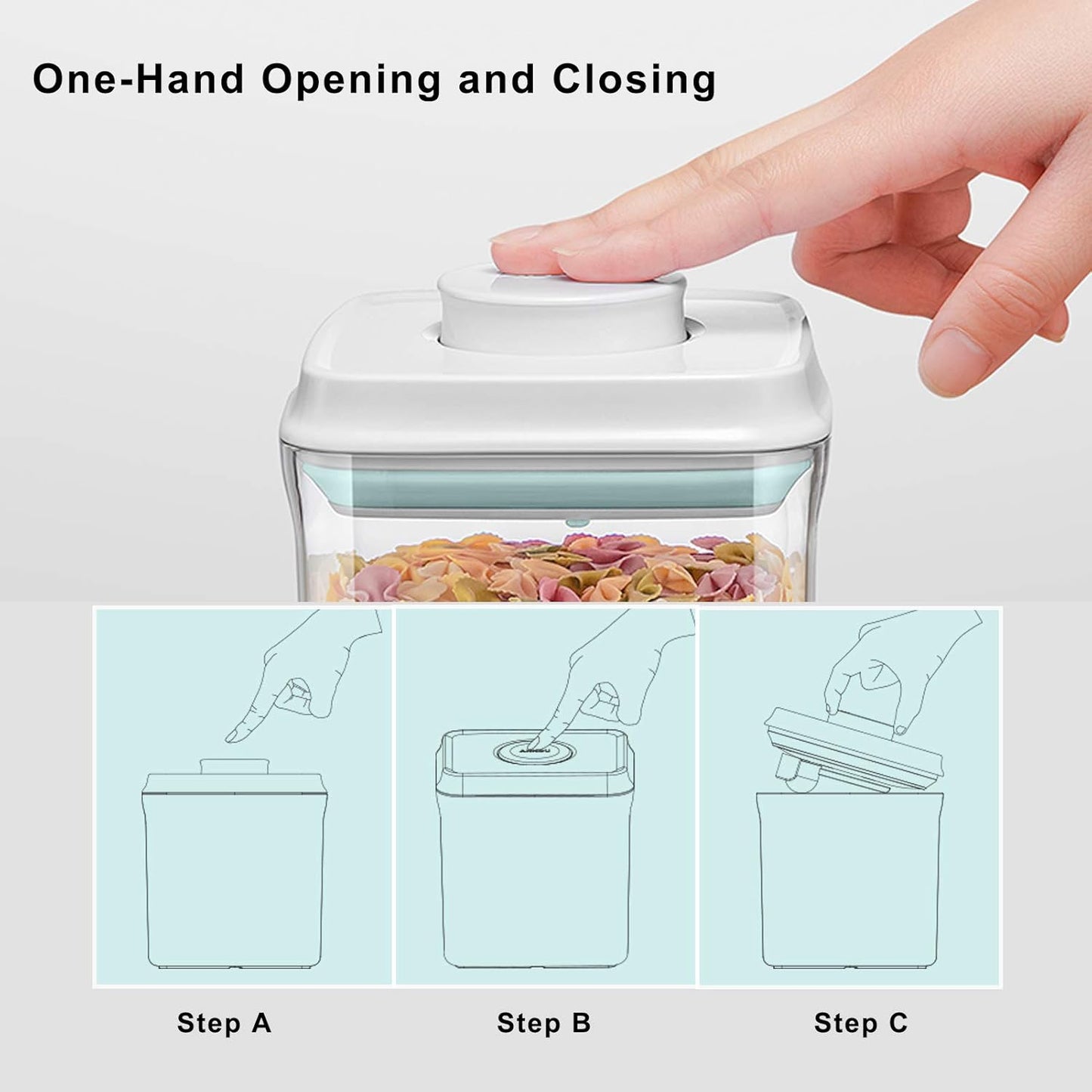Airtight Food Storage Container Formula Dispenser with Spoon BPA-Free Milk Powder Container for Home Travel 2000ML / 2.0 Qt, No Scraper Design