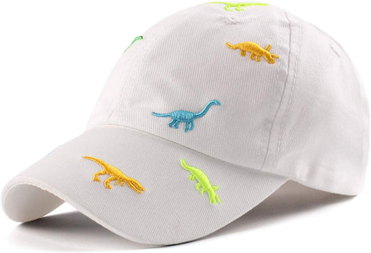 JANGANNSA Dinosaur Boys Girls Caps Embroidery Baby Baseball Caps Cotton Infant Toddler Kids Hat Spring Summer Autumn 2-6Y
