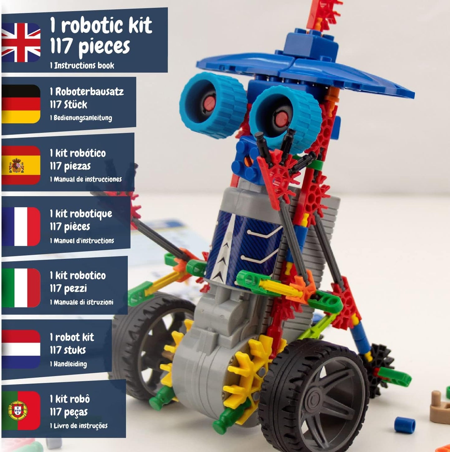 Science4you Deltabot Robot Toy Kit for Kids Age 8-12 - STEM 117 Pieces Robotics Kit, Build Your Own Robot Toy for Kids Age 8+, Educational Science Kits DIY Building Toys, Gift for Boys and Girls