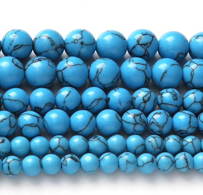 River Stone Blue Turquoise Stone Beads for Jewelry Making DIY Craft Gemstone Beads Kit (4mm, 88pcs) Cosmic Crystal Pebbles for Bracelets, Necklaces, Home Decor
