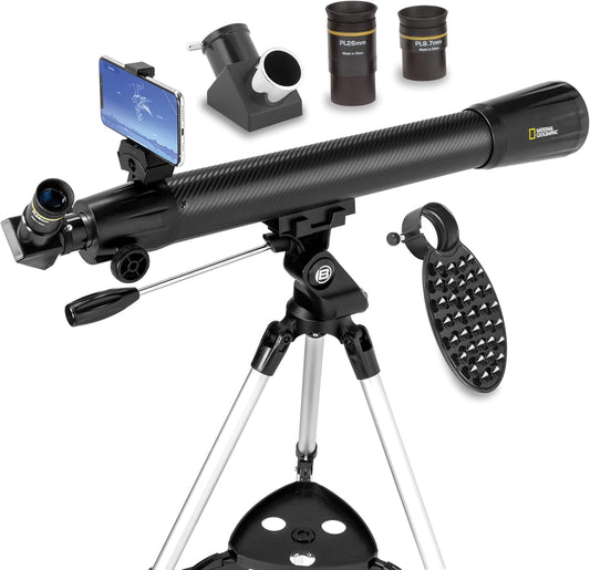 National Geographic 70mm Astronomical Refractor Telescope with Fully Coated Optics Adjustable Tripod and Astronomy App for Young Astronomers and Adult Sky Watchers