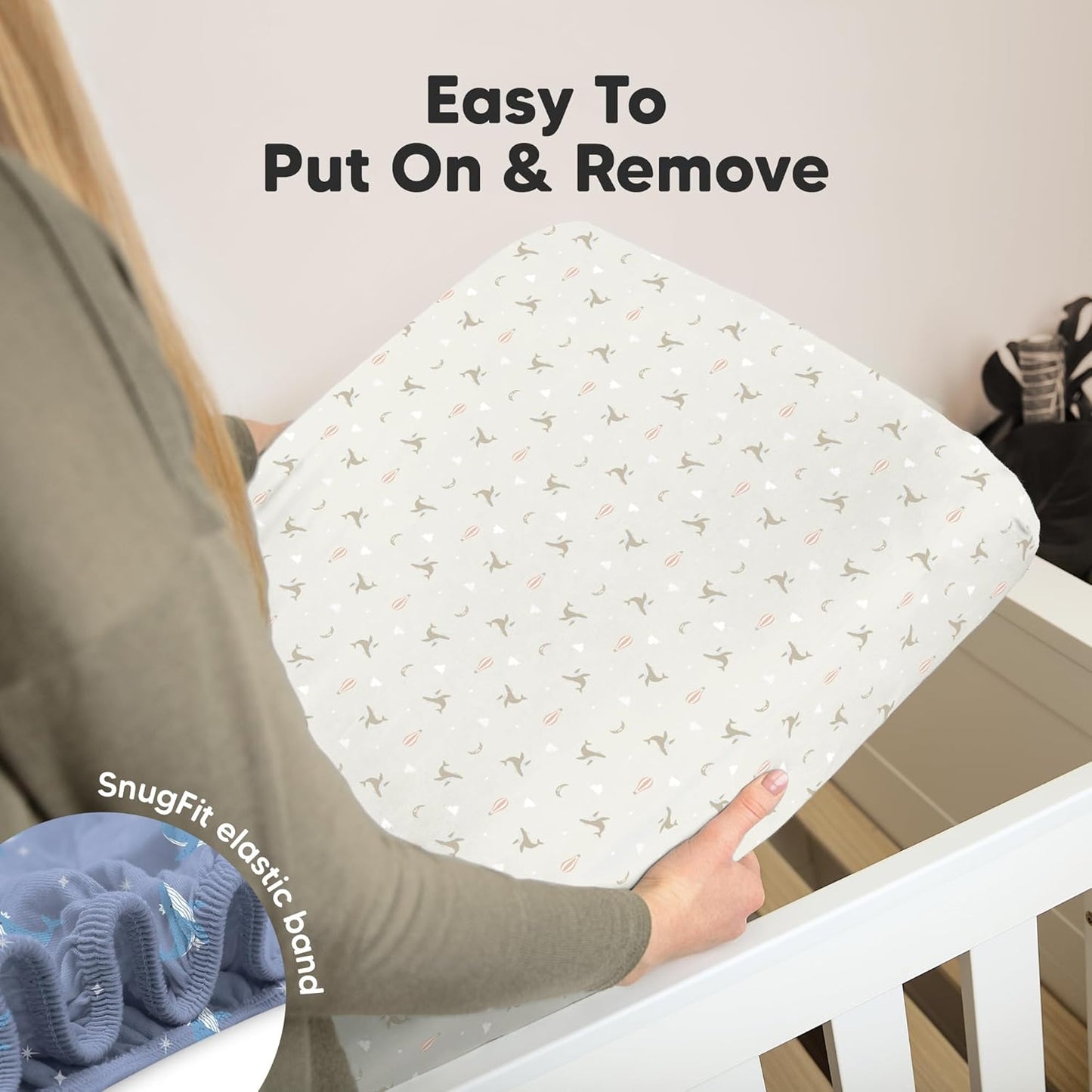 KeaBabies 2-Pack Organic Crib Sheets for Boys, Girls - 52x28 Fitted Crib Mattress Sheet Neutral, Breathable Jersey Cotton Cover for Baby Bed, Toddler Mattress, Soft & Cute Prints (Marine Muse)