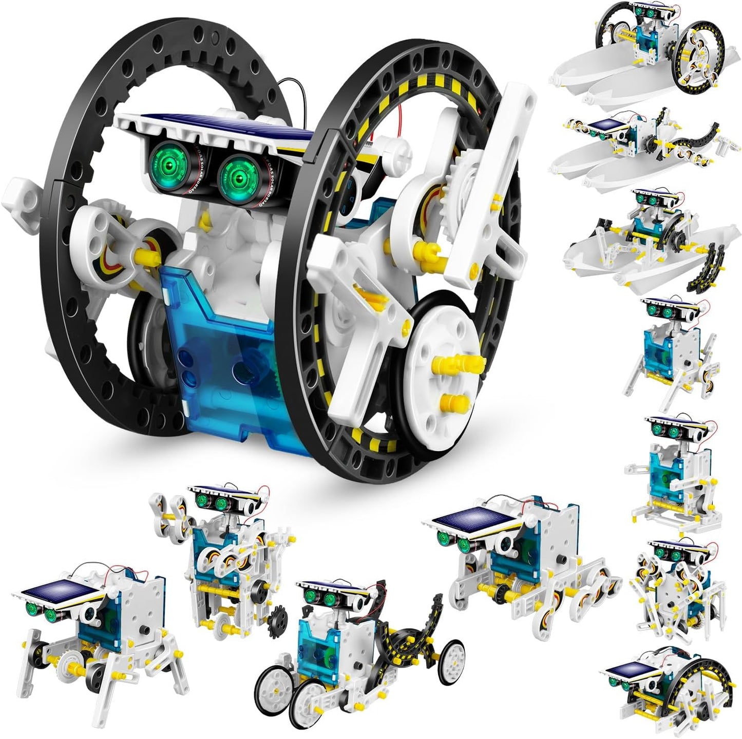 13-in-1 Solar Robot Toys for Ages 8 9 10 11 12 Year Old Boys Girls, STEM Science Kits for Kids Age 8-12, Building Experiments Robotics Kit STEM Projects for Kid Christmas Birthday Gifts (White)