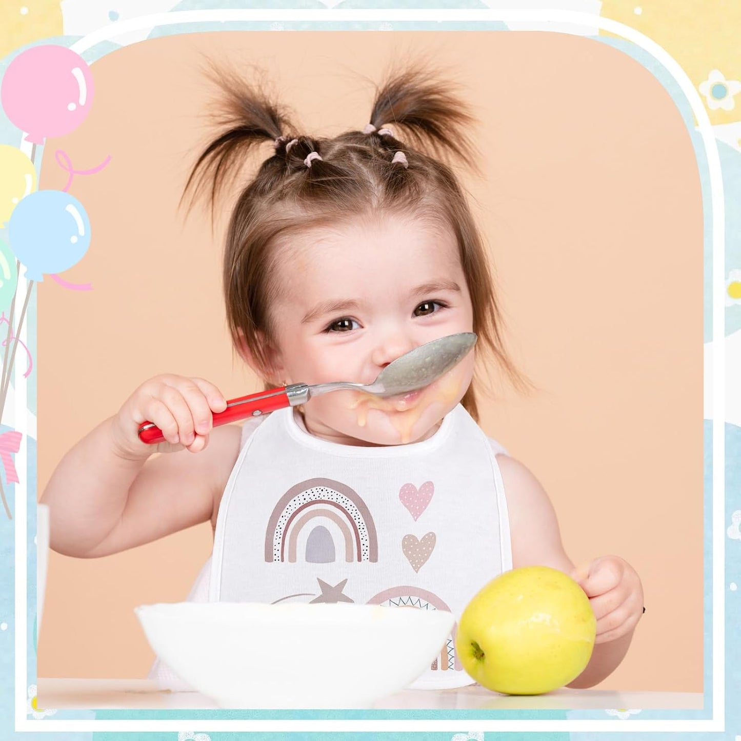 Toulite 50 Pcs White Bibs for Baby Washable Reusable Waterproof Cotton Feeder Bibs with Double Sided Design