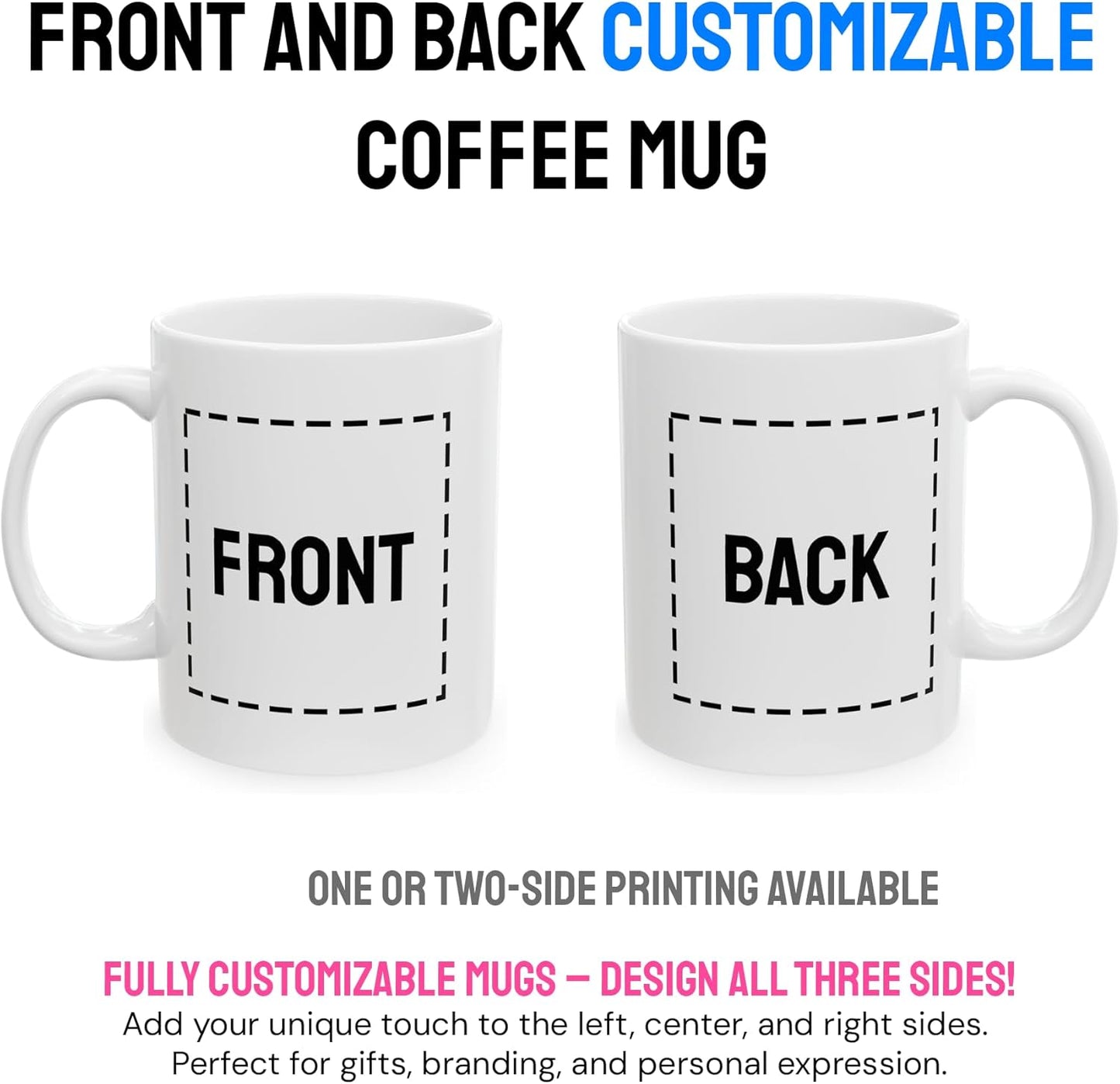 Personalized Coffee Mug – Custom Photo, Text, or Logo Ceramic Mug Tea Cup | Taza Personalizada with Picture or Message | Customized Gift Idea for Men & Women, Mom, Dad, Friends - White/Green | 11oz