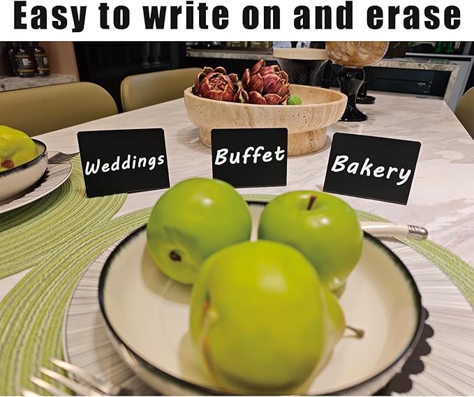 20 Pack Mini Chalkboard Signs,Food Labels for Party Buffet Weddings and Bakery Table Signs Small Chalkboard Sign Reusable Food Signs for Buffet Easy to Write On and Erase(4"x3")