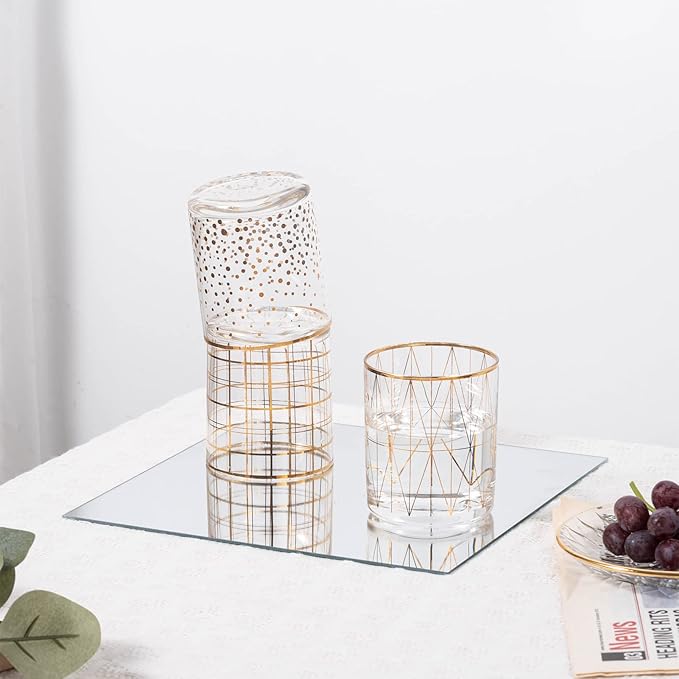 VASUHOME 8" Square Mirrors Candle Plate for Table Centerpieces, Set of 12, 2 mm Thick, Mirror Tiles for Wall, Table Wedding Centerpieces, Party Decor and Crafts