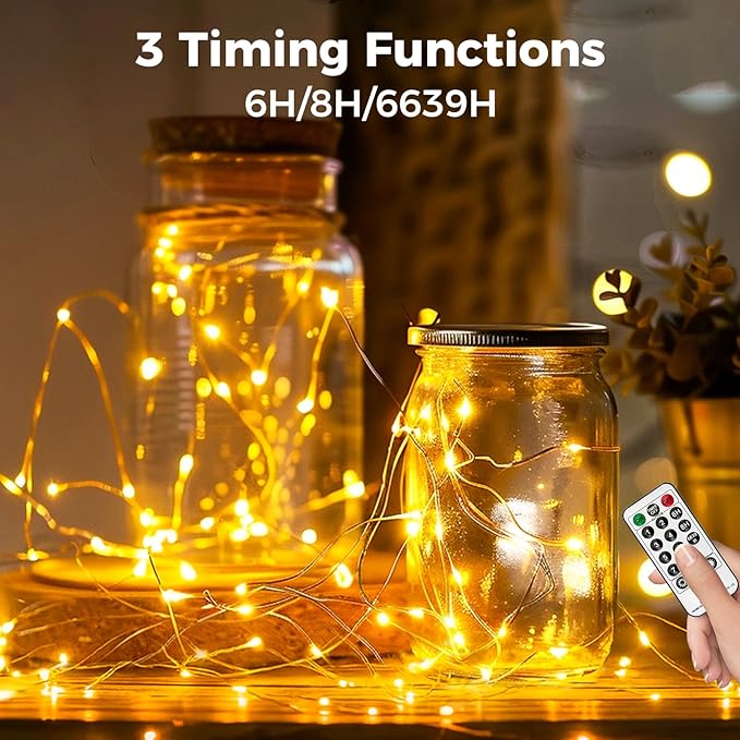 btfarm Fairy Lights Plug in with Remote, 330FT 1000 LED Outdoor Twinkle Lights Waterproof with Timer, 8 Modes Indoor String Lights for Bedroom Patio Garden Wedding Christmas Decoration, Warm White