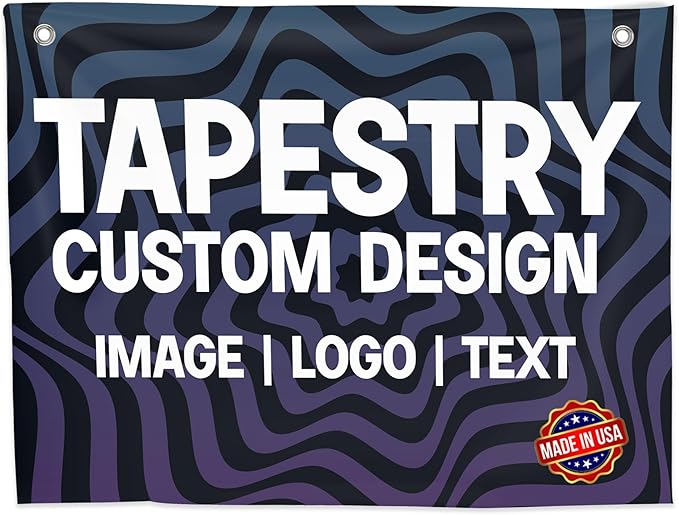 Personalized Tapestry by DreamController | Custom Wall Hanging for Home & Events | Add Your Photo, Text, or Logo | HD Printed Fabric | Made in the USA