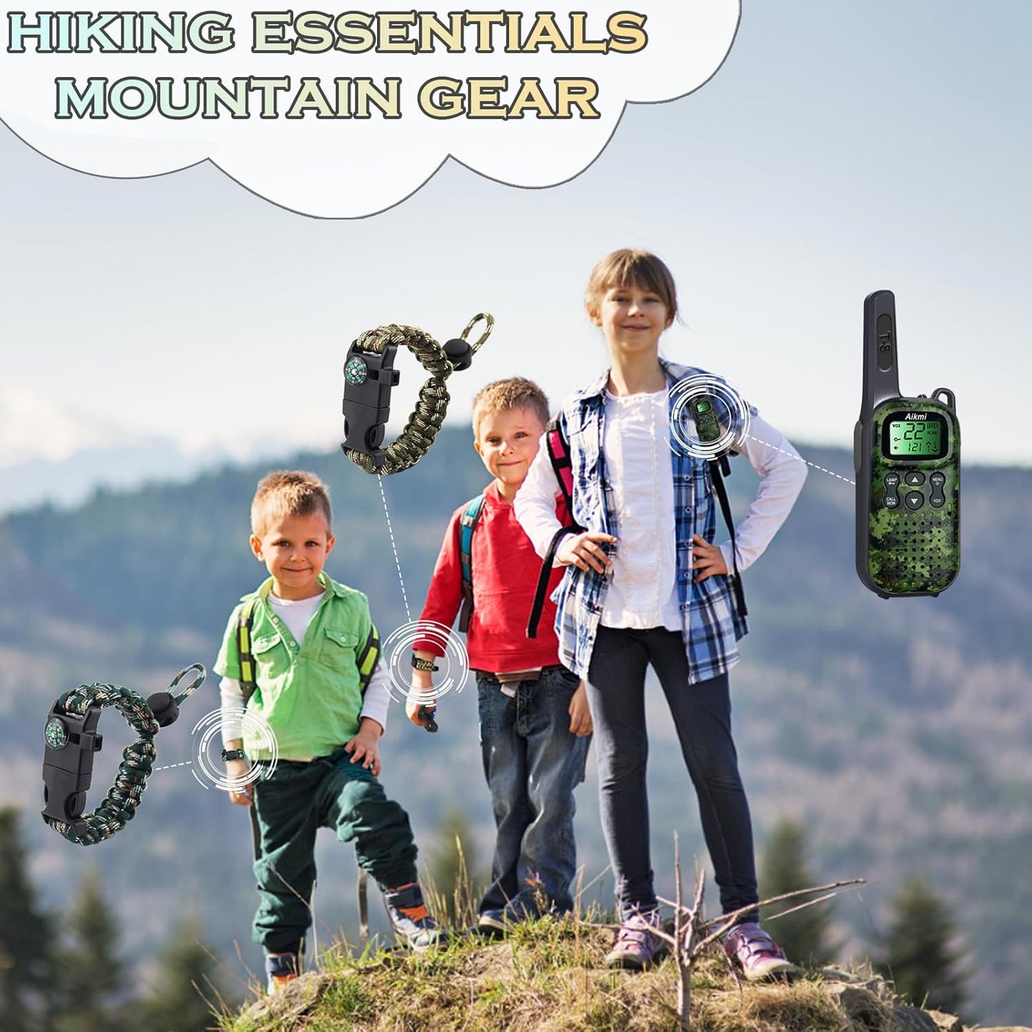 Toys for Boys Walkie Talkies for Kids 5 6 7 8 Year Old Boy Pretend Play Police Military Spy Hunt Camp Outdoor Toys for Kids Birthday Present Boys Gifts (Green Blue)