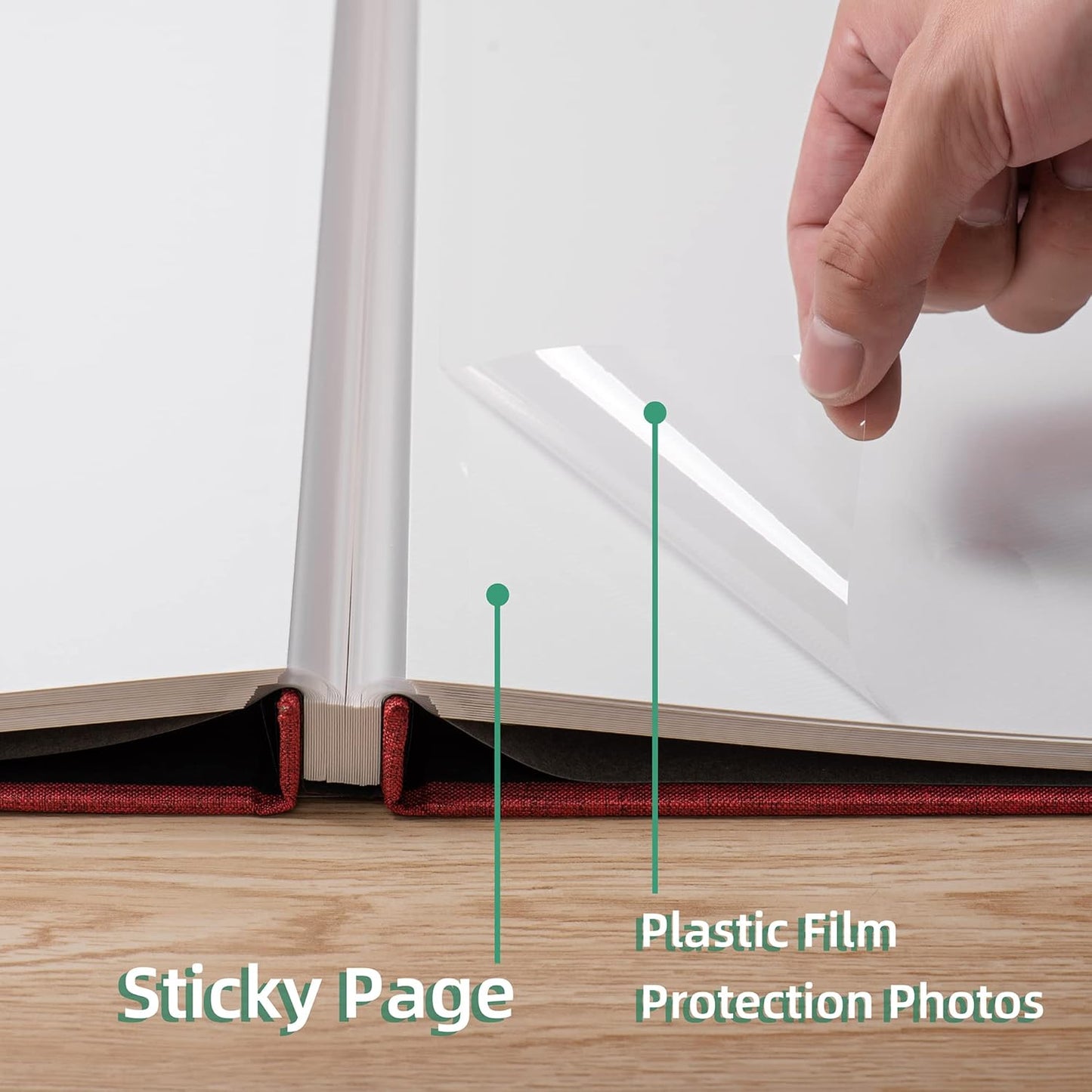 Large Photo Album Self Adhesive Scrapbook Album for 4×6 8×10 Pictures DIY Magnetic Linen Cover Album 40 Pages for Family Wedding Gifts with Metal Pen and Plastic Board