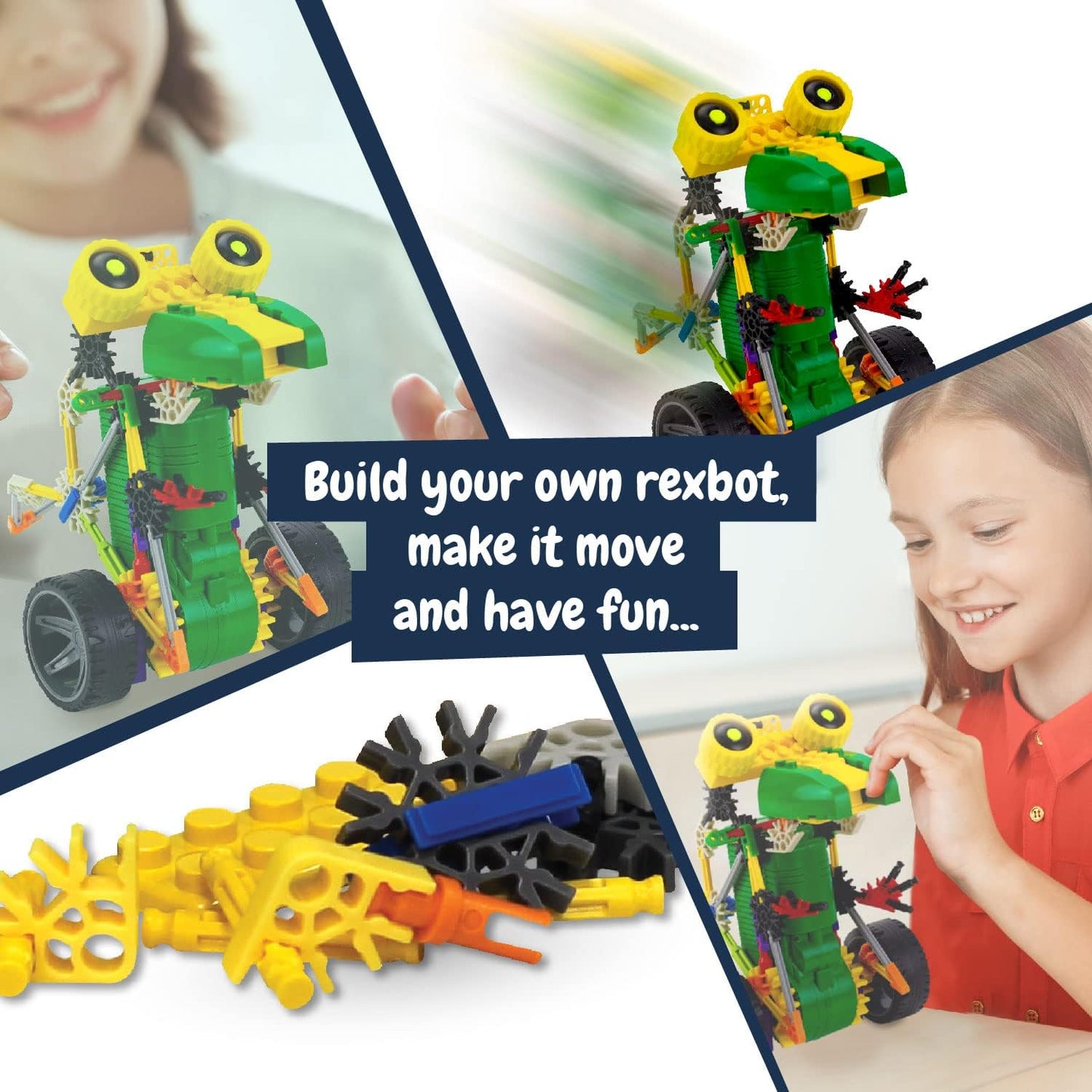 Science4you Robotics Rexbot - Robot Building Toy for Kids Age 8-14, Kit with 106 Pieces to Build Your Own Robot and Make it Move, Science Kit and STEM Toy for Kids 8+ Years Old