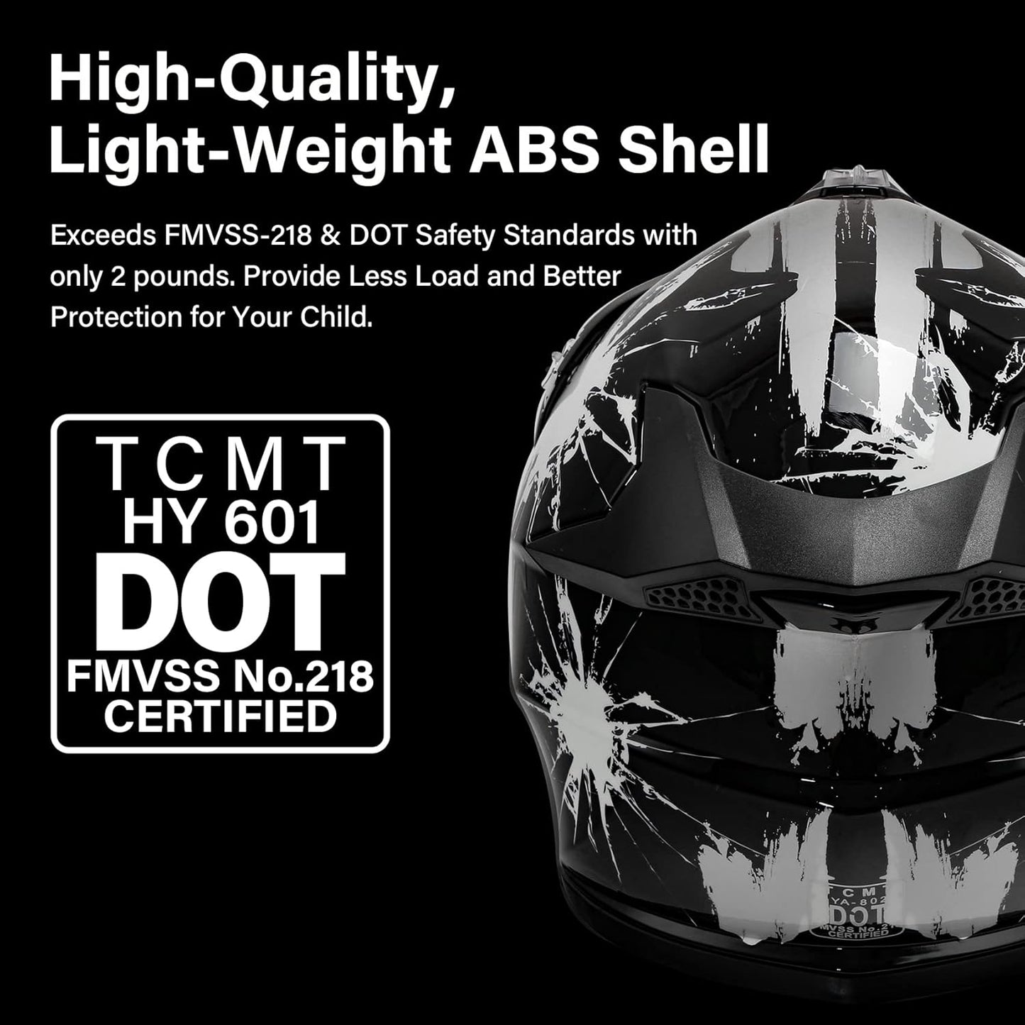 TCMT Dot Youth & Kids Motorcycle Off-Road Helmet Full Face Motocross Street Dirt Bike Mountain Bike BMX MX ATV Helmet+Goggles+Gloves New