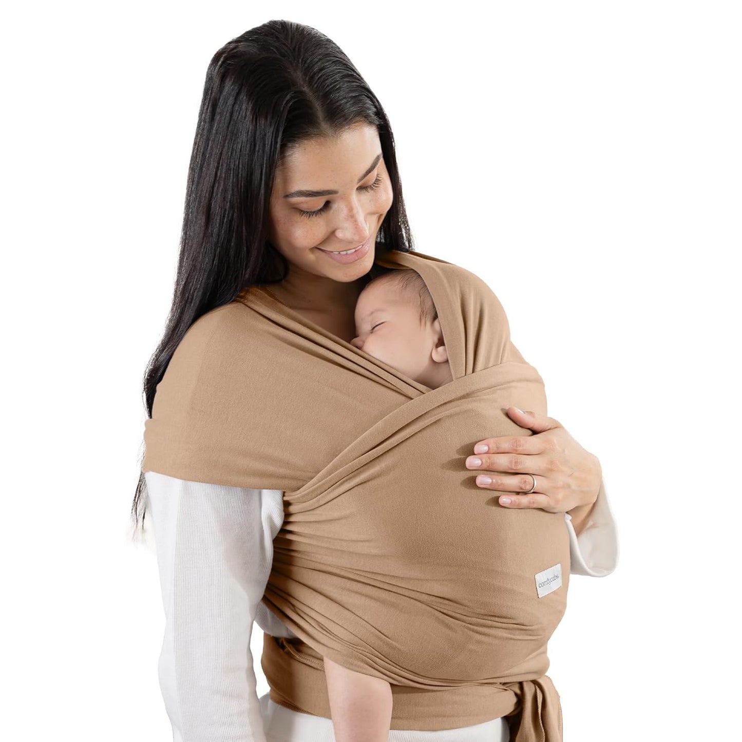 Comfy Cubs Baby Wrap Carrier - Soft & Secure Fit Cotton Blend Baby Carrier Newborn to Toddler - Hands-Free & Lightweight Infant Wrap - Adjustable, One Size Fits All Toddler Sling - Cedar