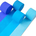PartyWoo Blue Crepe Paper Streamers 4 Rolls 328 ft Pack of Dark Light Pastel Blue Crepe Paper for Baby Shower Gender Reveal Graduation Anniversary Birthday Party Decorations (1.8 Inch x 82 Ft/Roll)