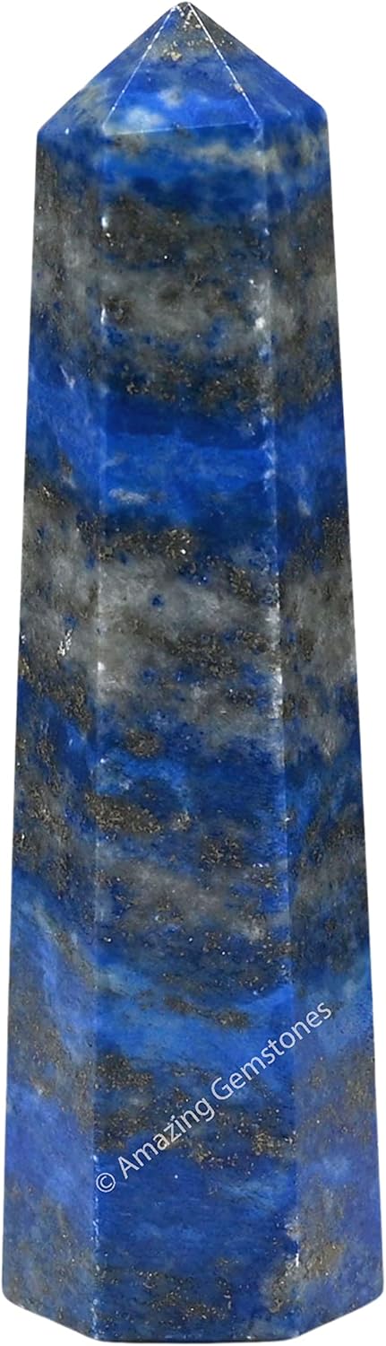Amazing Gemstone Lapis Lazuli Crystal Towers ~ Natural Healing Crystal Point Obelisk for Reiki Healing and Crystal Grid (2" to 3" INCH)