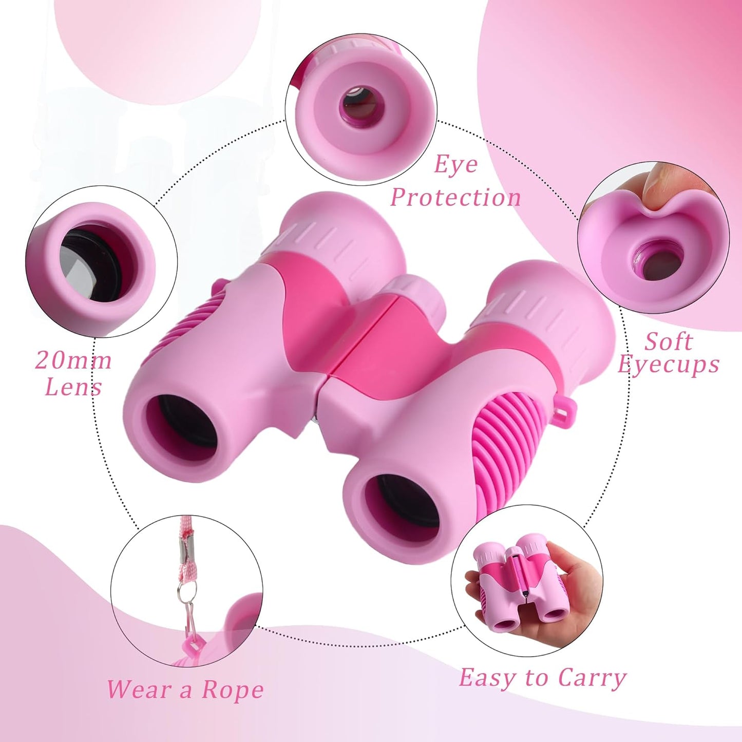 Scotamalone Binoculars for Kids Shockproof Toys Gifts for Age 3-12 Years Old Boys Girls Bird Watching Outside Play Hiking Camping Educational Learning