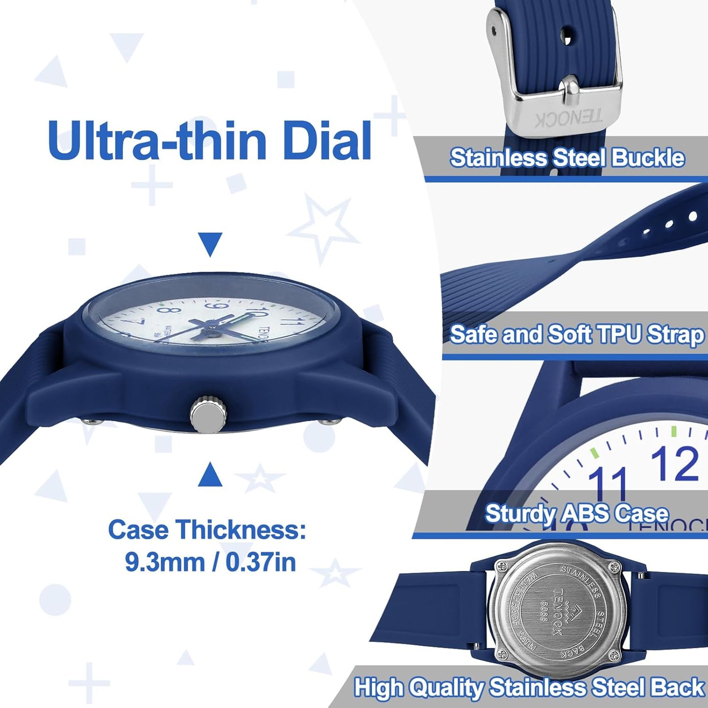 Kids Analog Watches for Girls Boys Watches with Soft Band Learning Time 50M Waterproof Children Watch Easy to Read for Ages 4-12 Kids Gift