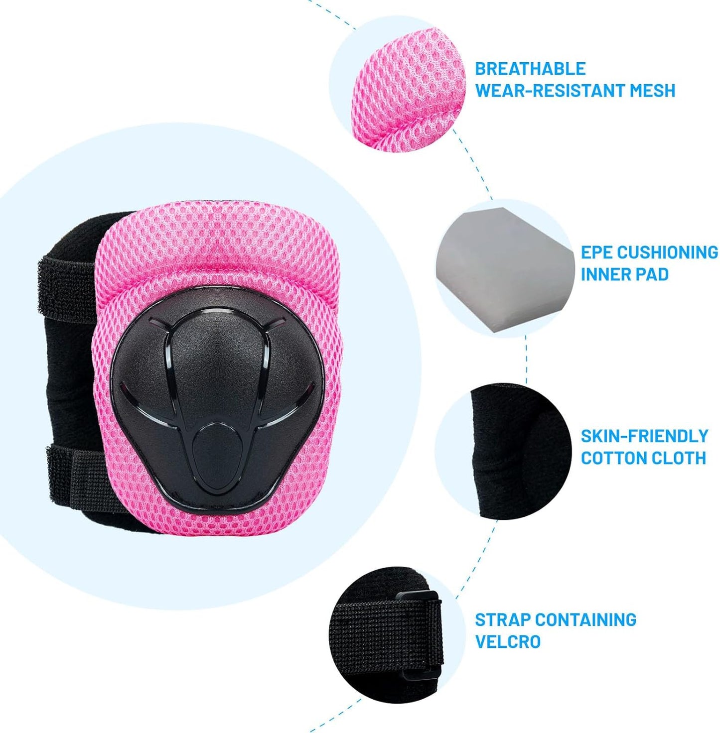 Knee Pads Elbow Pads Wrist Guards Set for Kids,Upgraded Protective Gear for Toddle 4-12 Boys or Girls Children Roller Skating Scooter Skateboarding Bike Roller Blade