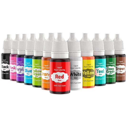Liquid Food Coloring Set for Baking, Shanlinly Easter Egg Dye Kit 12 Color Food Grade Neon Food Dye Tasteless Liquid Icing Colors for Cake Decorating, Fondant, Frosting, Cookies, 0.35 Fl. oz/Bottles
