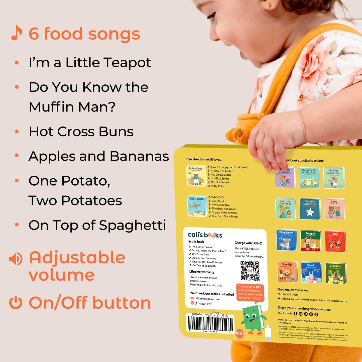 Cali's Books I'm a Little Teapot Interactive Musical Book for Toddlers 1-3 | Books for 1 Year Old | Sound Book for Toddlers | Singing Books for Toddlers | Great