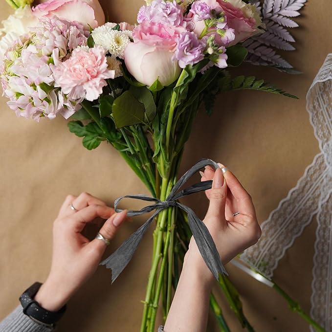 Creatrill 218 Yards Raffia Paper Craft Ribbon Packing Paper Twine, 1/4 Inch by 218 Yards