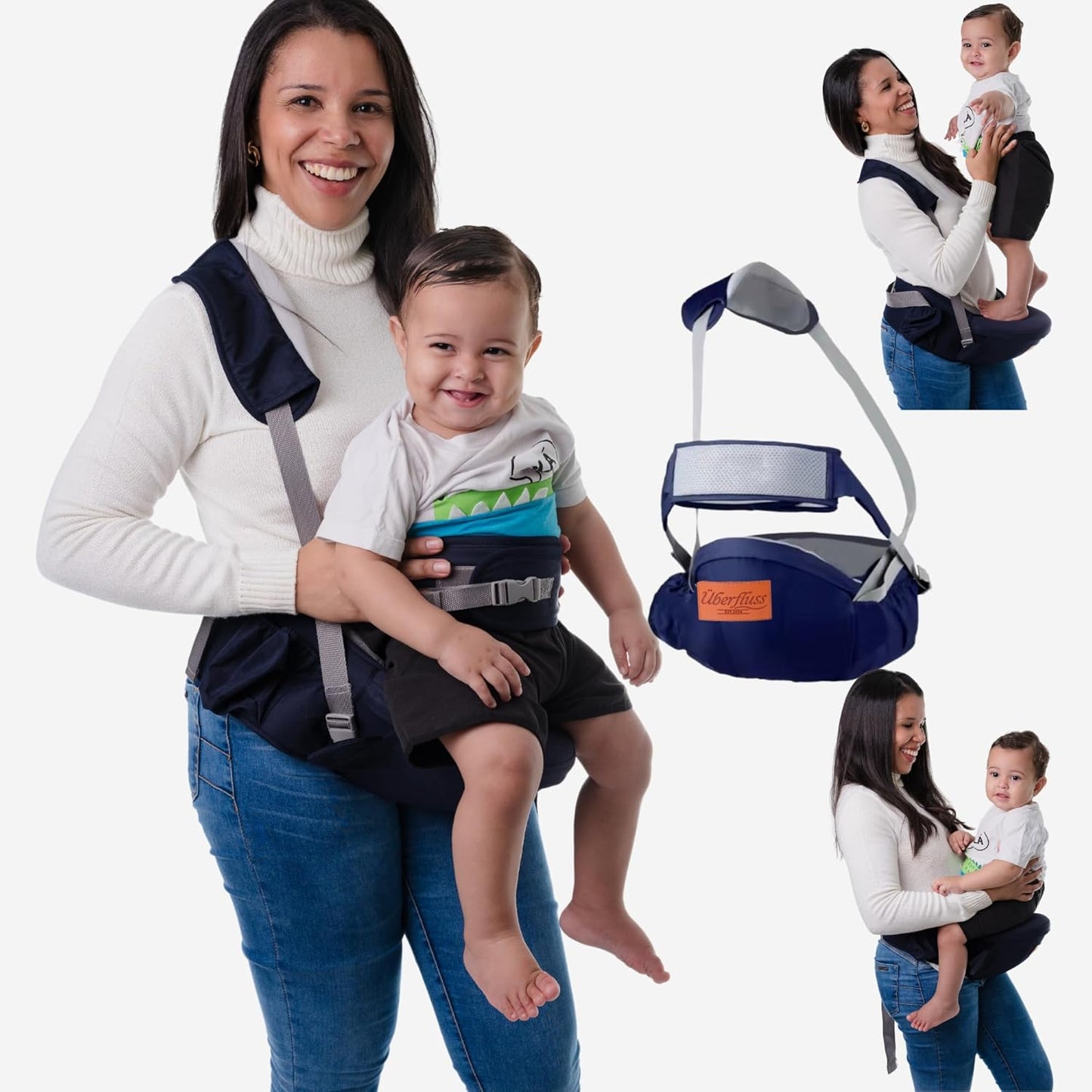 Baby Hip Carrier: Providing Effortless Hands-Free Bonding and Comfort During Your Daily Adventures with Our Baby Waist Stool (Dark Blue) for Newborns to Infants Up to 45 lbs