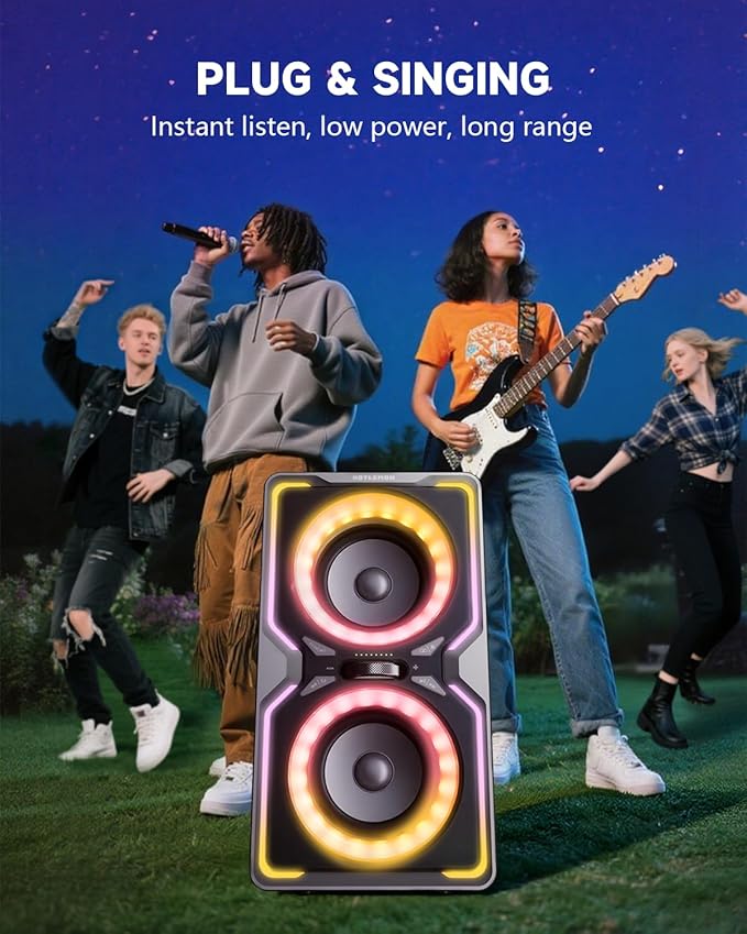 Hotlemon Large Bluetooth Speaker: 240W Peak Powerful Loud Sound with Deep Bass, 15H Playtime, Fast Charge, TWS, Portable Wireless Speakers for Outdoor, Party, Beach, Backyard, Home, Outside (Silver)