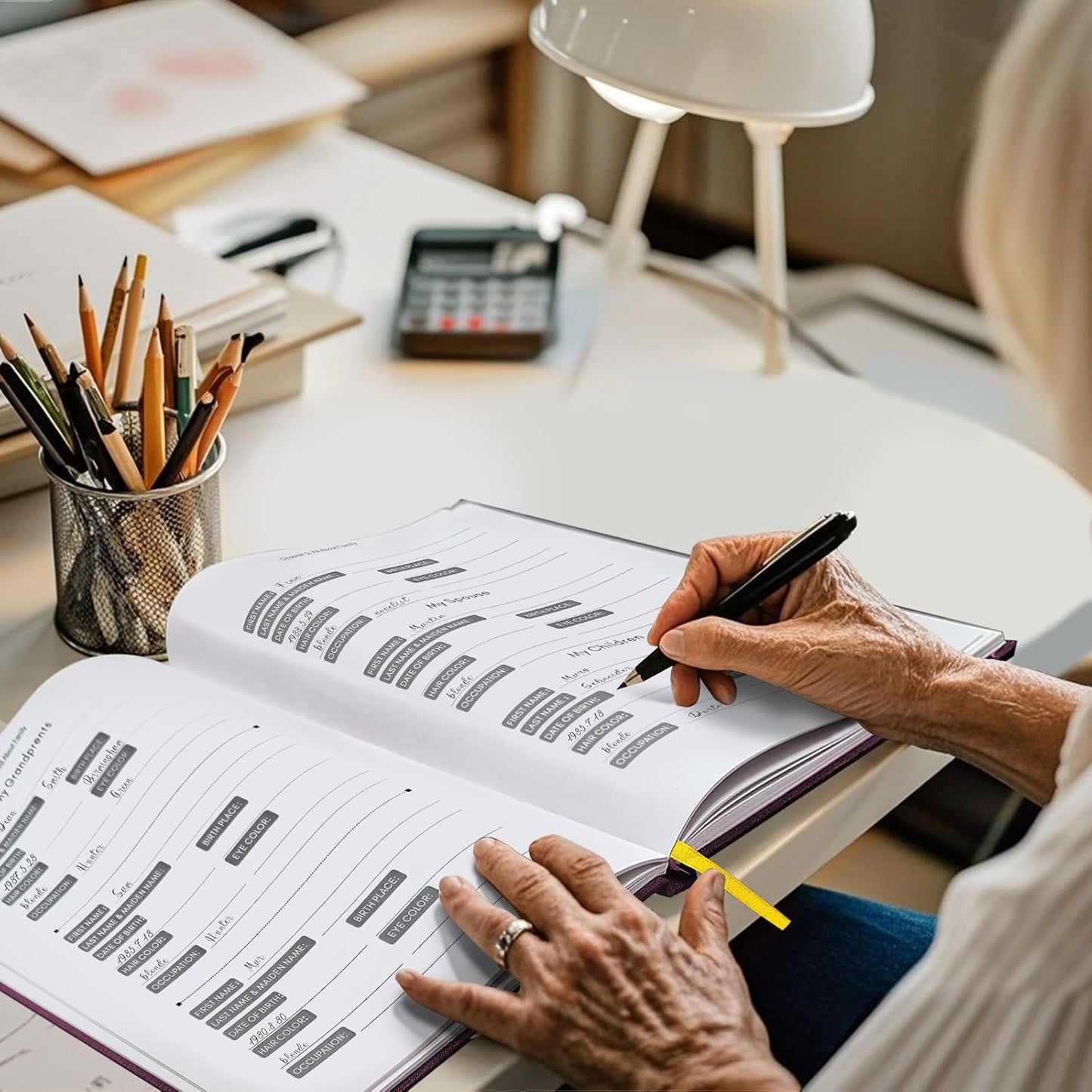 Artmag Grandma's Life Story Journal Family Keepsake Book Linen Hardcover for Grandma to Share Her Memories, with 250+ Prompt Questions Gift for Birthday Mother's Day Christmas (Pink)