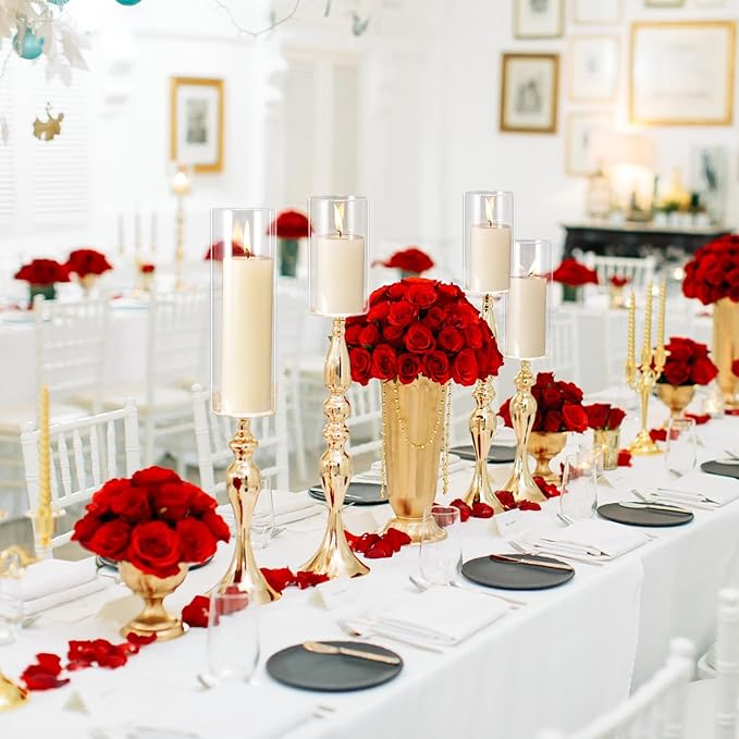 Sawysine 30 Pcs Glass Cylinder Vases 2.5''/2.95''/3.9'' Diameter Clear Flowers Vase Hurricane Floating Candles Holders for Table Centerpieces (2.5 x 5 in,2.5 x 6 in,2.5 x 8 in)