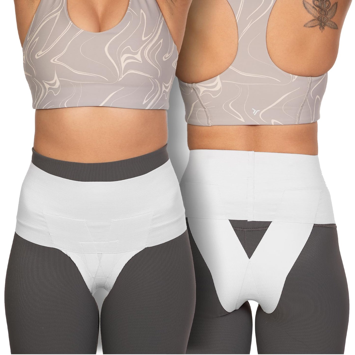 Women’s Pelvic Orthotic Support Belt ― Uterus Girdle for Prolapsed Bladder | Vulvar Varicosities | Postpartum Recovery | Dysfunction Pain Relief - High Waist (White - Medium)