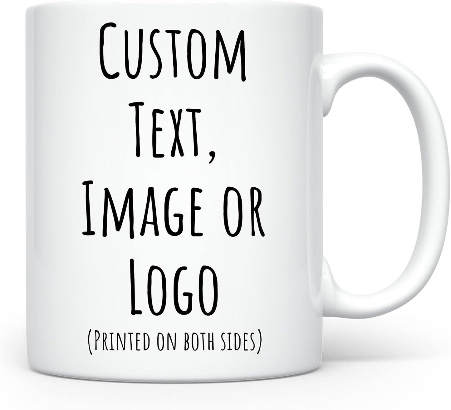 Personalized Coffee Mug | Custom Photo Text and Logo Ceramic Mug | Customized 11 Oz Tea Cup for Men & Women | Unique Gift Idea - Taza Personalizadas Design with Picture or Message | White