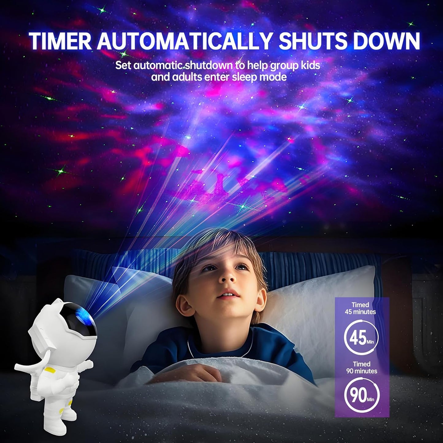 Star Projector Galaxy Night Light, Astronaut Galaxy Projector with Timer and Remote Starry Projector Ceiling LED Lamp, Kids Room Decor for Christmas, Birthday, Valentine's Day etc.