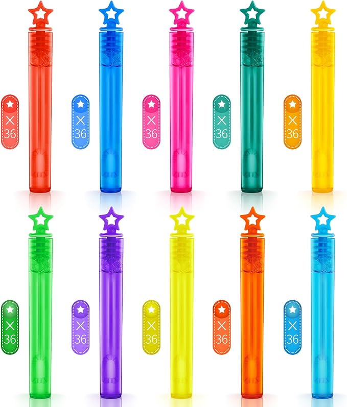 360 Pieces Mini Bubble Wands, Party Favors Assortment Toys for Kids,Themed Birthday, Halloween, Goodie Bags, Carnival Prizes, Wedding, Bubble Maker Outdoor Gifts for Girls & Boys