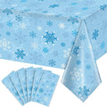 6 Pieces Christmas Snowflake Party Tablecloth Decorations,Plastic Ice Blue and White Winter Wonderland Table Cover for Winter Christmas Birthday Holiday Party Decorations and Supplies,54x108 inch…