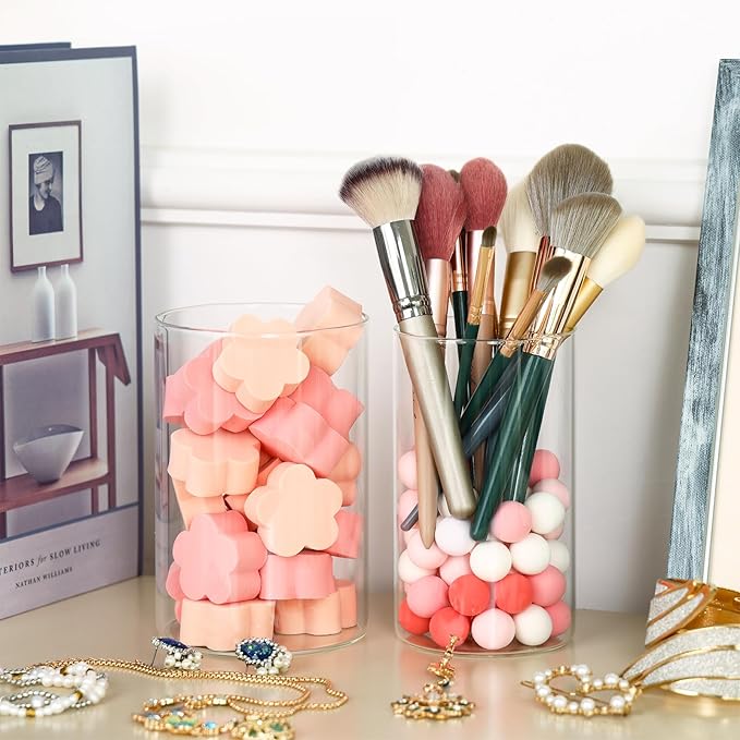 CEWOR 20pcs Flower Vases for Centerpieces, 6 Inch Glass Cylinder Vase Clear Vases Candle Holder for Floating Candles Home Table Decor Wedding Party, 2 Diameters