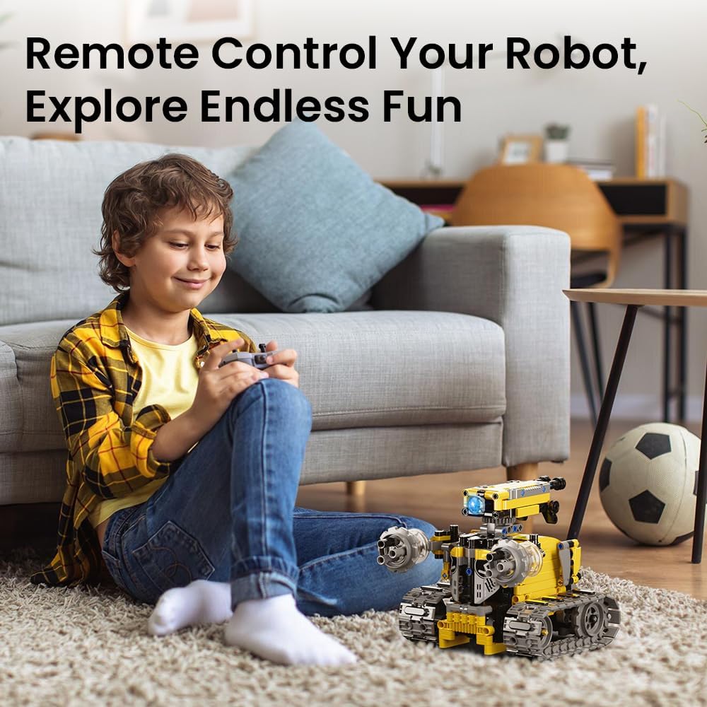 Sillbird Robot Building Kit with Remote Control Gifts for Kids Boys Ages 8-13, Coding STEM Robotic Technic Racer Car Toys for Birthday, Build 6in1 Model with 631 Pieces