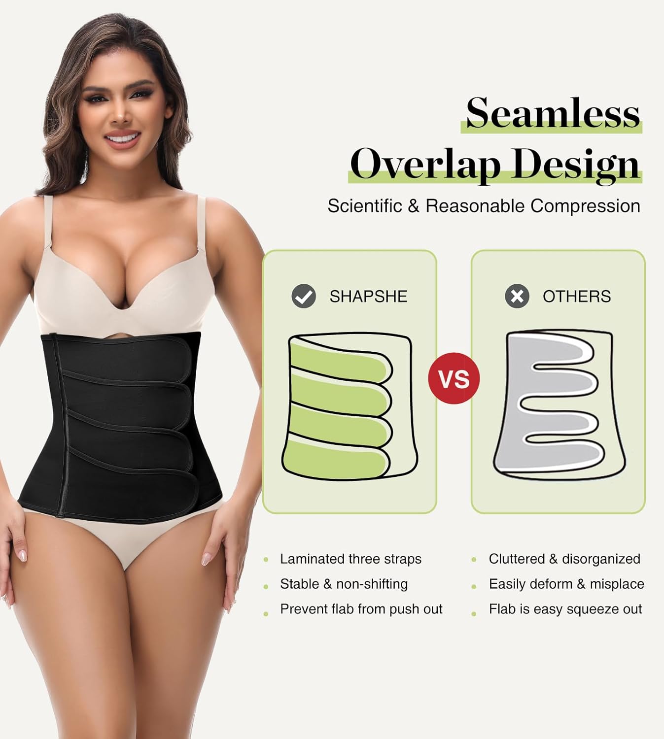 SHAPSHE Waist Trainer for Women Postpartum Recovery Wrap Waist Cincher Corset Shapewear Belly Band