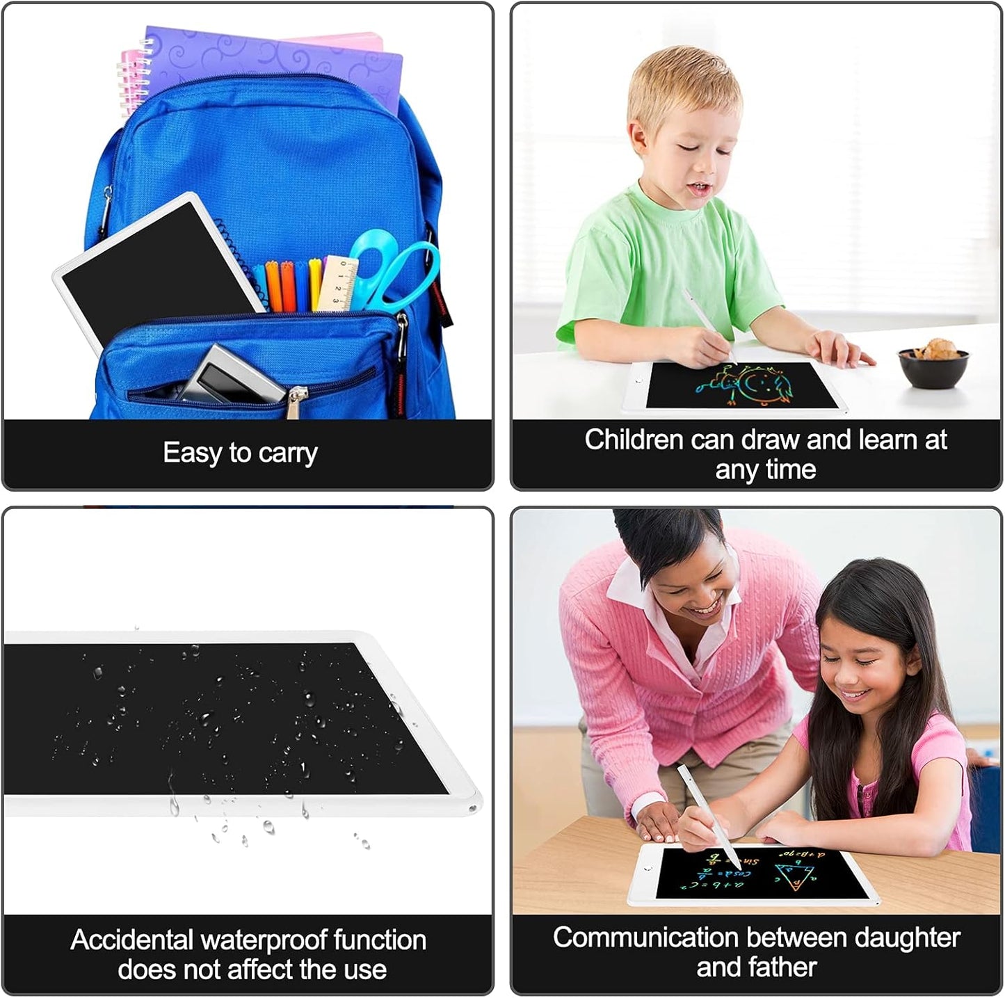 LCD Drawing Pad 10Inch for Kids with Bag,Digital Notebook & Notepad for Adult,Scribbler Board Note Book and Note pad,Colorful Writing Tablet for Boy Girl at Home,School and Office