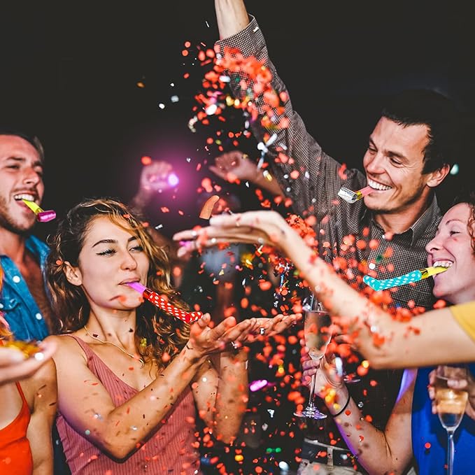 Hedume 200 Pieces Party Blower, Noisemakers Blowouts Whistles, Colorful Birthday Noisemakers, Party Horns Party Whistles New Years Party Noisemakers, Blowouts Noisemakers Funny Party Blowouts Blowers