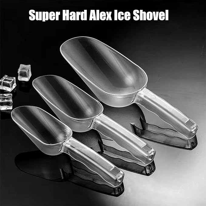 3PCS Clear Plastic Ice Scoop, 24 ounces Alec Ice Scoop, Kitchen Scoop for Ice Bucket Ice, Popcorn, Coffee Beans, Flour (24 oz.)