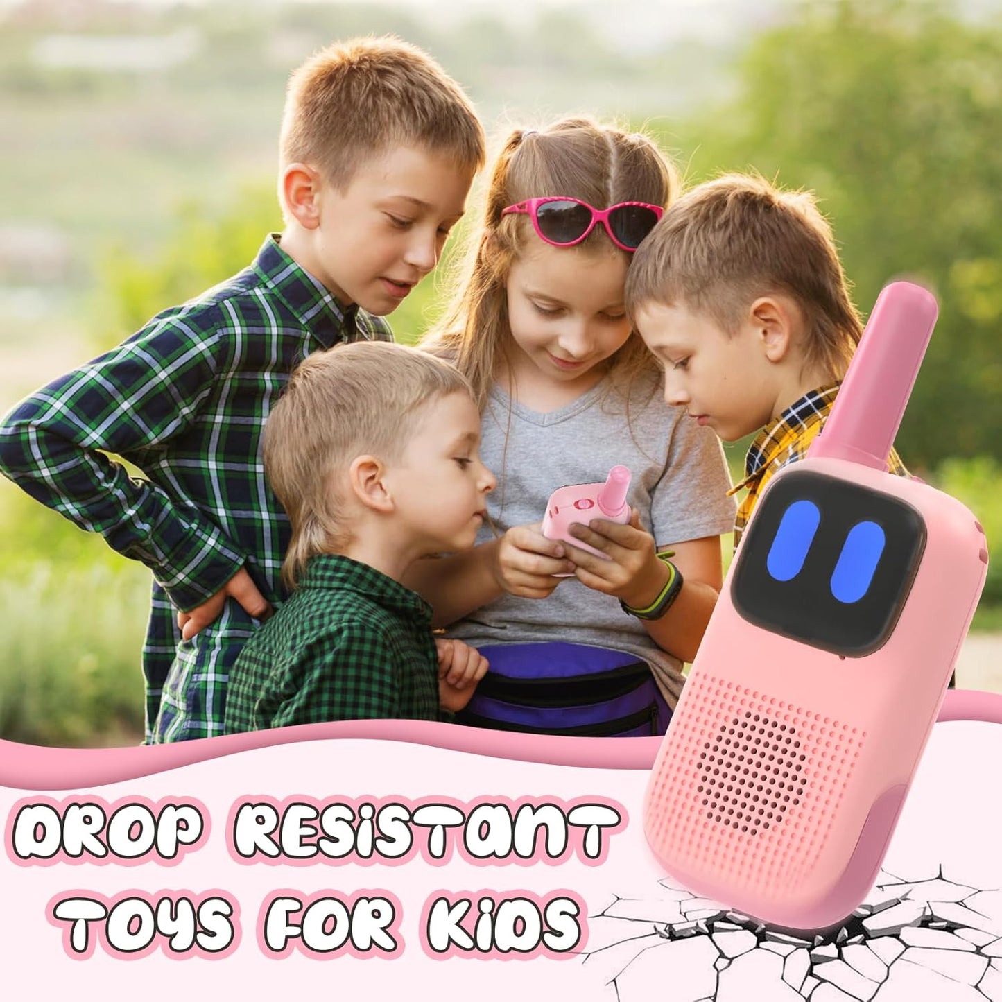 Toys for 3-12 Year Old Boys Girls, Walkie Talkies for Kids 2 Channels 2 Way Radio Toy…, Pink, WTK08