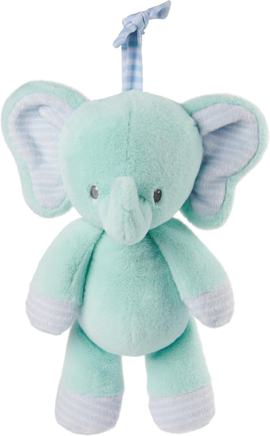 Baby GUND Safari Friends Elephant Pull-Down Musical Plush, Travel Friendly Sensory Toy with Stroller Loop for Ages 0 and Up, Blue, 12”