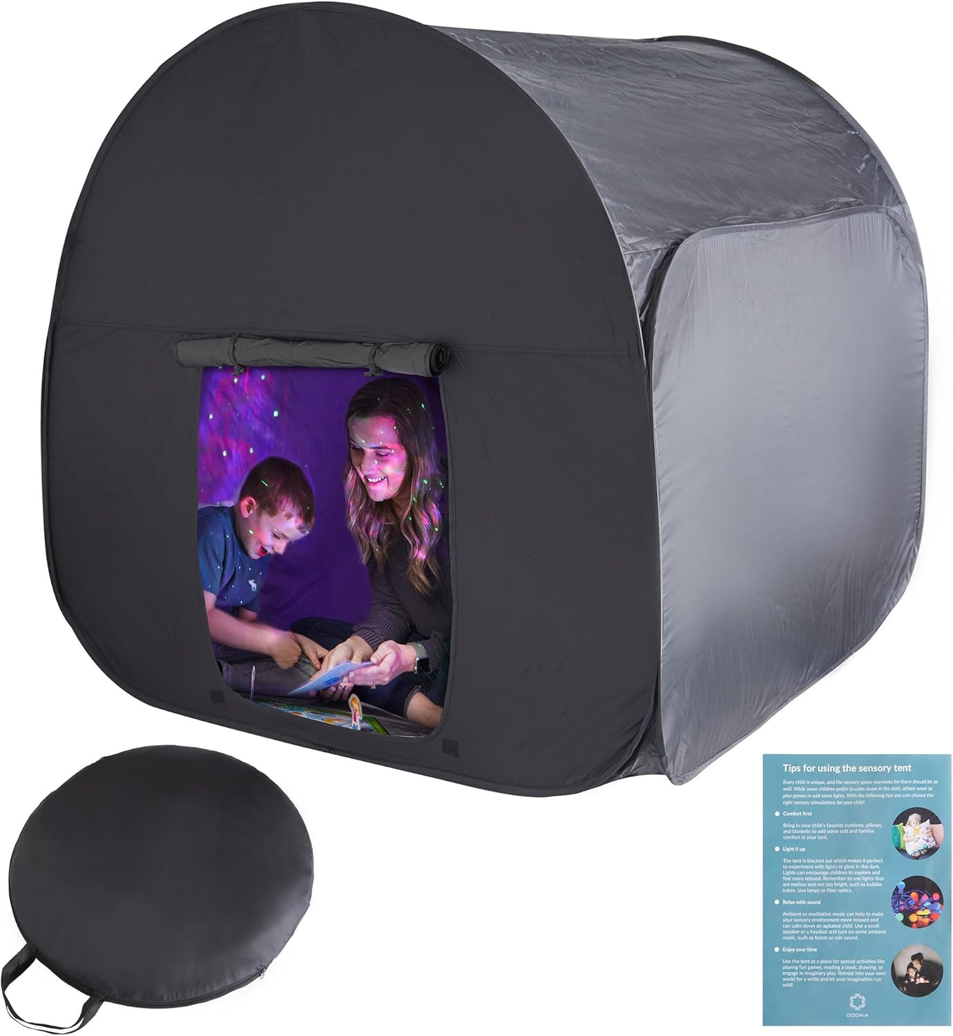 Sensory Tent for Kids & Adults | Calming Hideout & Cozy Pop-Up Blackout Sensory Tent for Autism & Anxiety | Autism Space for Calm Corners, Therapy & Relaxation | Double