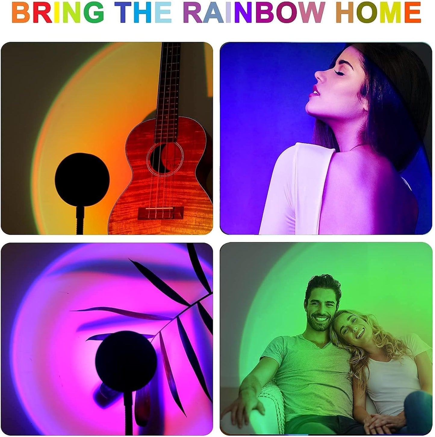 Sunset Lamp Projector - Led Lights for Bedroom, RGB Sunrise Lamp, 10w, 360 Rotation, Mood Lighting, Home/Room Decor, Christmas Gifts for Women, Desktop APP