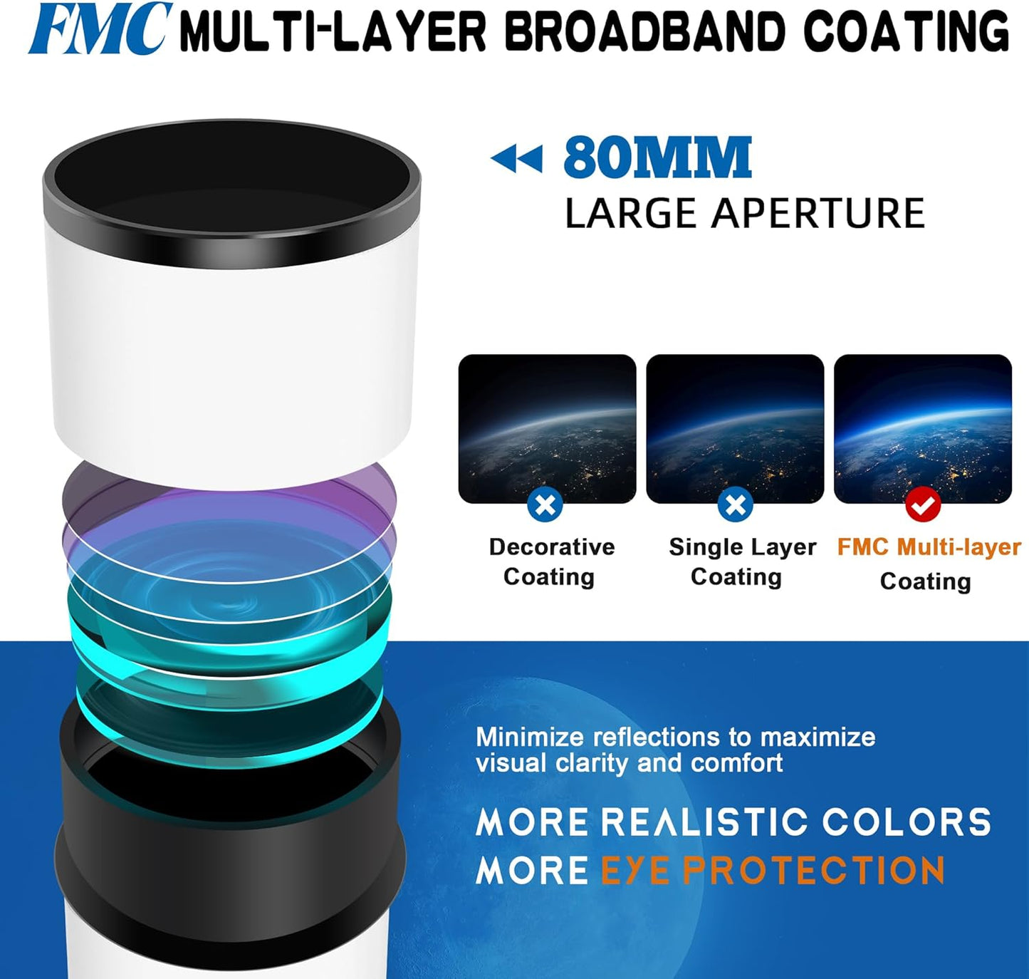 Telescope,Telescope for Adults High Powered - 80mm Aperture 600mm Professional Portable Telescopes for Astronomy Beginners,Fully Mult-Coated Refractor Telescopes with Tripod,Phone Adapter and Bag