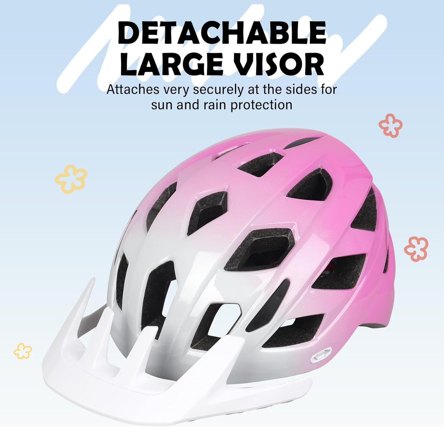 Kids Bike Helmet, 2 Size Adjustable for Youth Toddler Boys & Girls 3-5-8-10-12-14 Years, Child Helmets with Visor for Skating Cycling Scooter