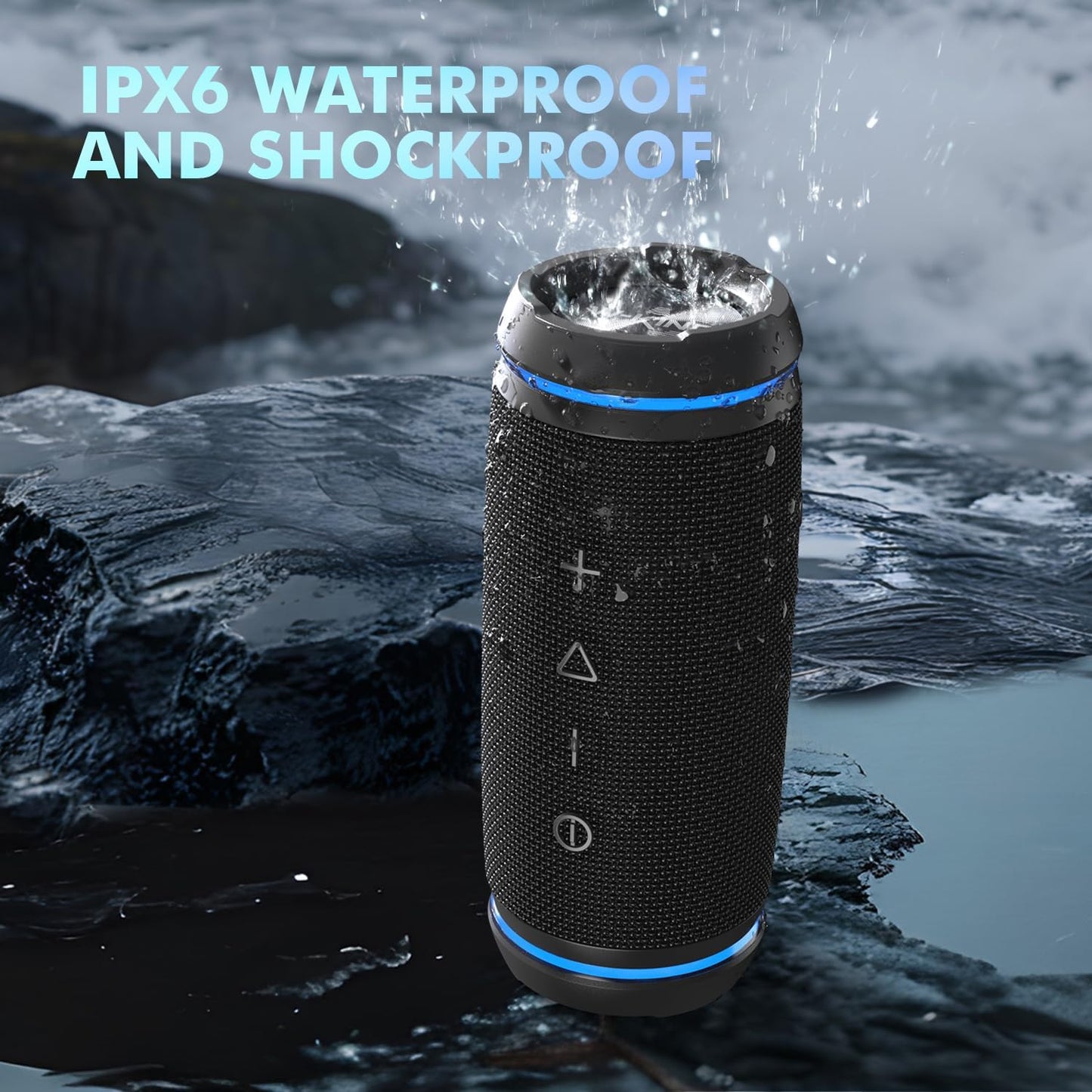 W-KING 36W Portable Speakers Bluetooth Wireless, IPX6 Waterproof Bluetooth Speaker Loud, Powerful 360° Sound, Hi-Fi Audio, BT5.4, 30H Battery, Stereo Pairing, EQ for Outdoor, Travel, Home, Beach, Bike